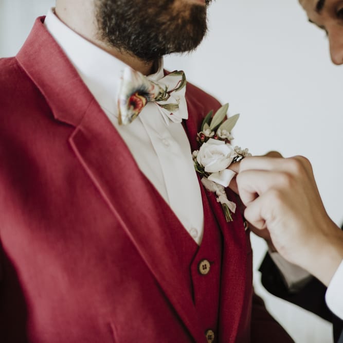 Red wedding suits