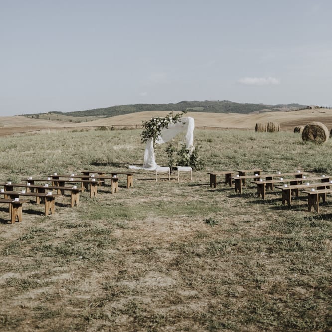 Wedding ceremony set up for Italy wedding