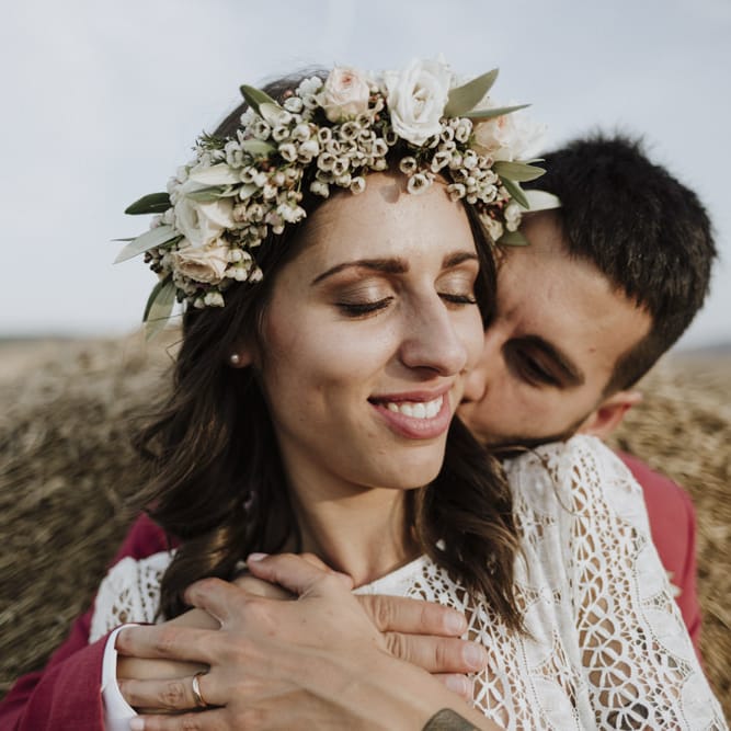 Flower crown for bride at destination wedding