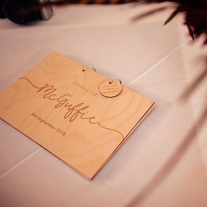 Engraved Wooden Plywood Guest Book