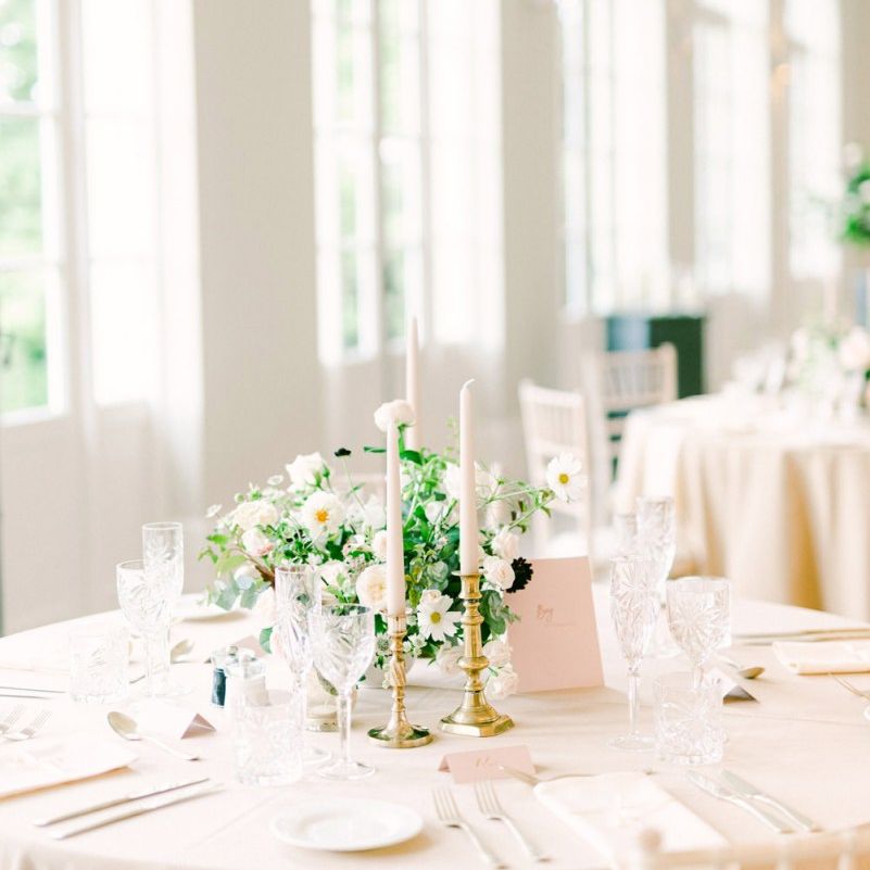 socially distanced wedding tables at Deer Park Country House