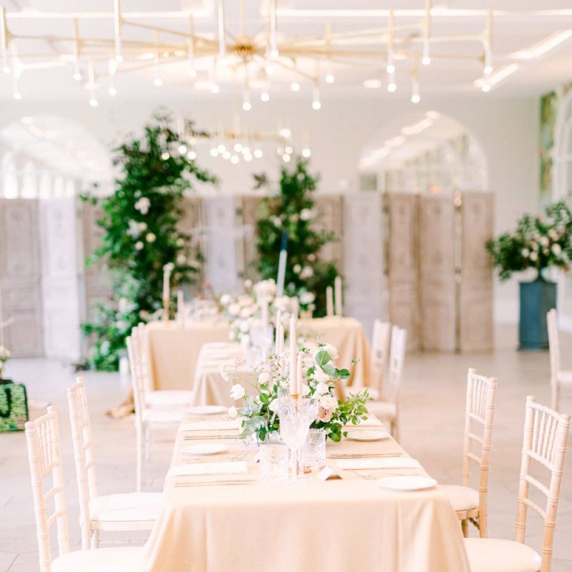 Socially distanced wedding reception tables at Deer Park Country House in Devon