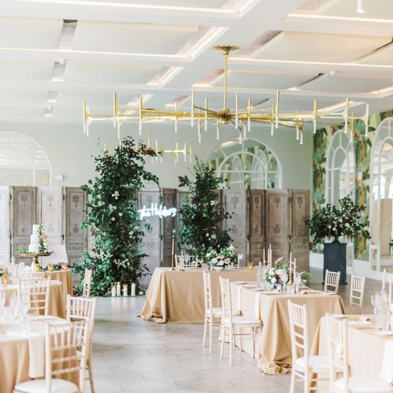Socially distanced wedding reception at Deer Park Country House