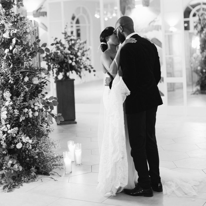Bride and groom first dance at Deer Park Country House, Devon