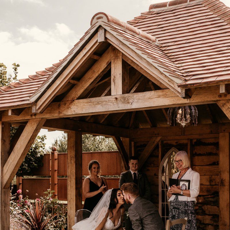 Intimate wedding ceremony at Southend Barns