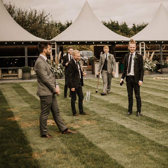 Croquet on the lawn at Southend Barns wedding venue