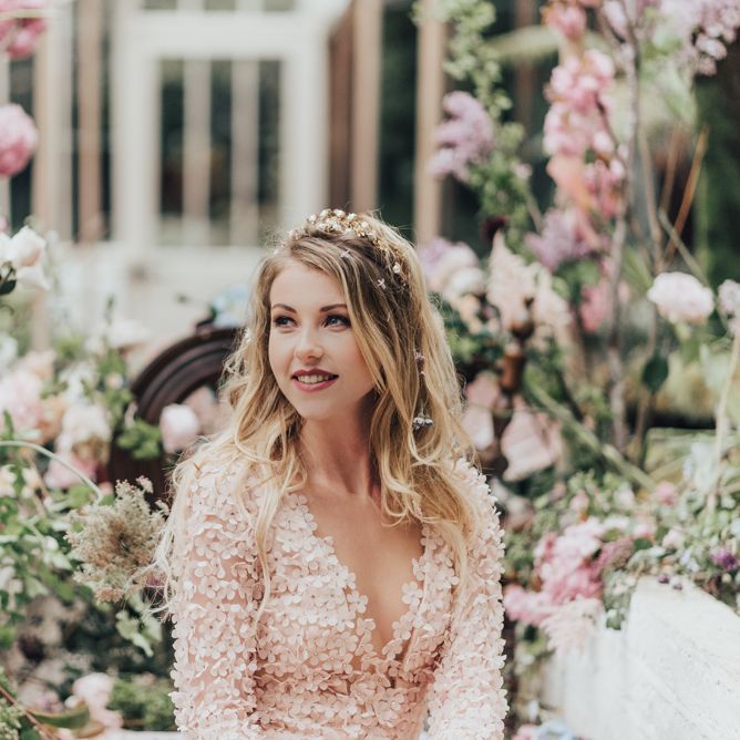 Disney Princess Bride Sleeping Beauty Inspired Wedding With Opulent Florals And Bride In Blush Pink With Images From Rebecca Carpenter Photography