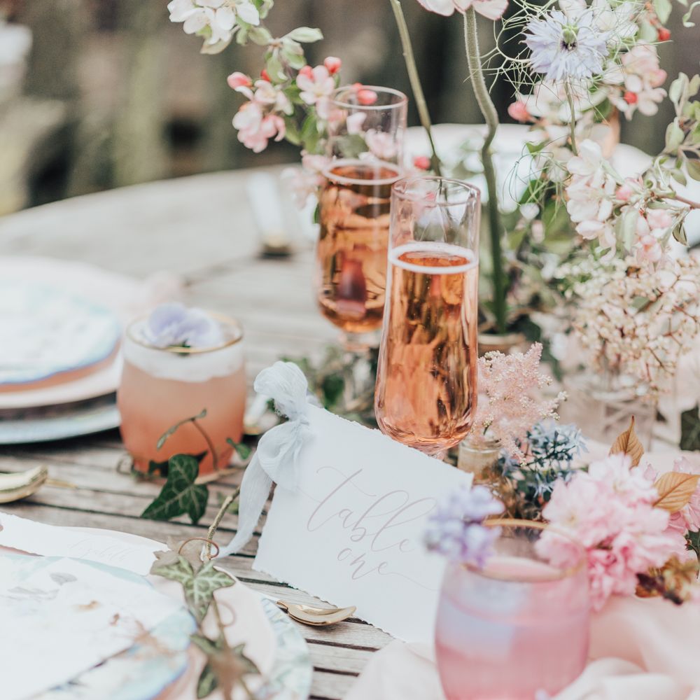 Romantic Table Scape Pink &amp; Rose Gold // Disney Princess Bride Sleeping Beauty Inspired Wedding With Opulent Florals And Bride In Blush Pink With Images From Rebecca Carpenter Photography