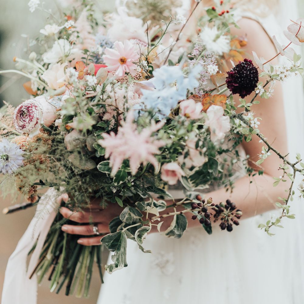 Oversized And Abundant Floral Wedding Bouquet // Disney Princess Bride Sleeping Beauty Inspired Wedding With Opulent Florals And Bride In Blush Pink With Images From Rebecca Carpenter Photography