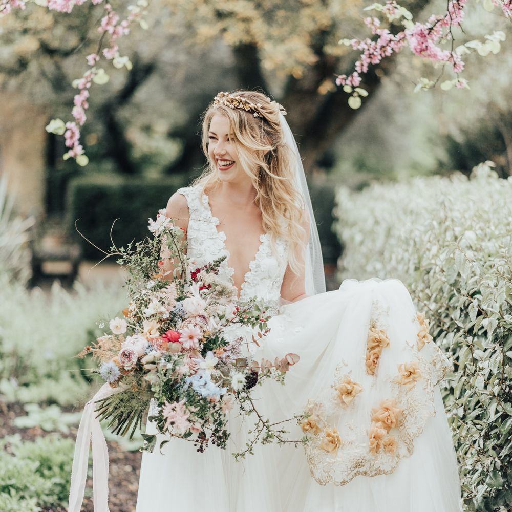 Disney Princess Bride Sleeping Beauty Inspired Wedding With Opulent Florals And Bride In Blush Pink With Images From Rebecca Carpenter Photography
