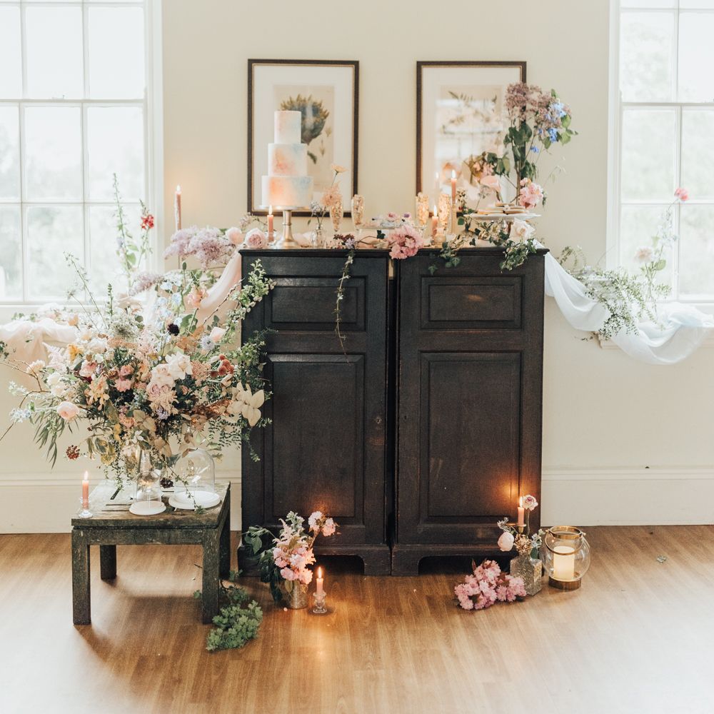 Dessert Table For Wedding // Disney Princess Bride Sleeping Beauty Inspired Wedding With Opulent Florals And Bride In Blush Pink With Images From Rebecca Carpenter Photography