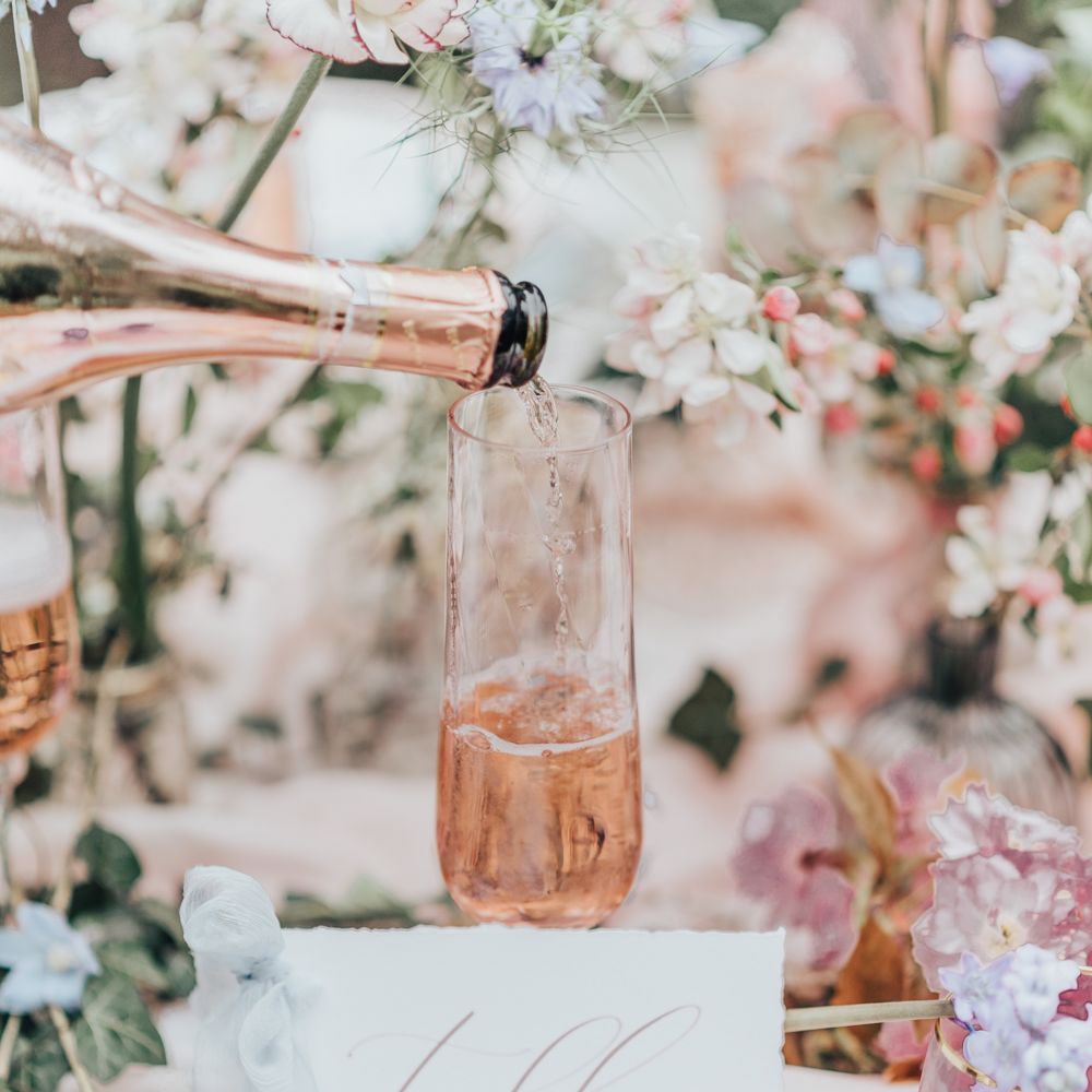 Romantic Table Scape Pink &amp; Rose Gold // Disney Princess Bride Sleeping Beauty Inspired Wedding With Opulent Florals And Bride In Blush Pink With Images From Rebecca Carpenter Photography