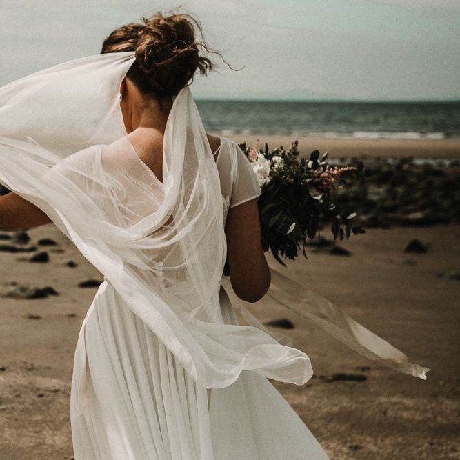 AlexVeil Bridal Gown | Veil – Noon on the Moon | Welsh Boho Wedding | Carla Blain Photography | Exclusive Hire of Plas Gwynfryn