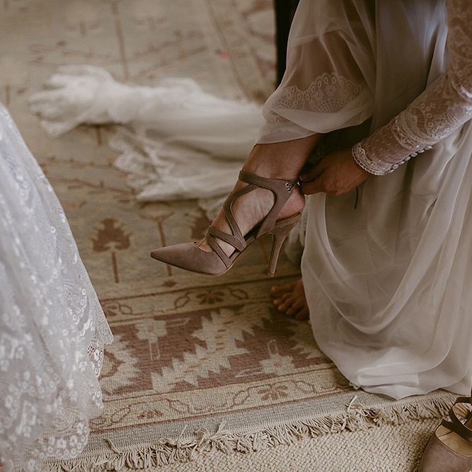 Beige Suede Wedding Shoes