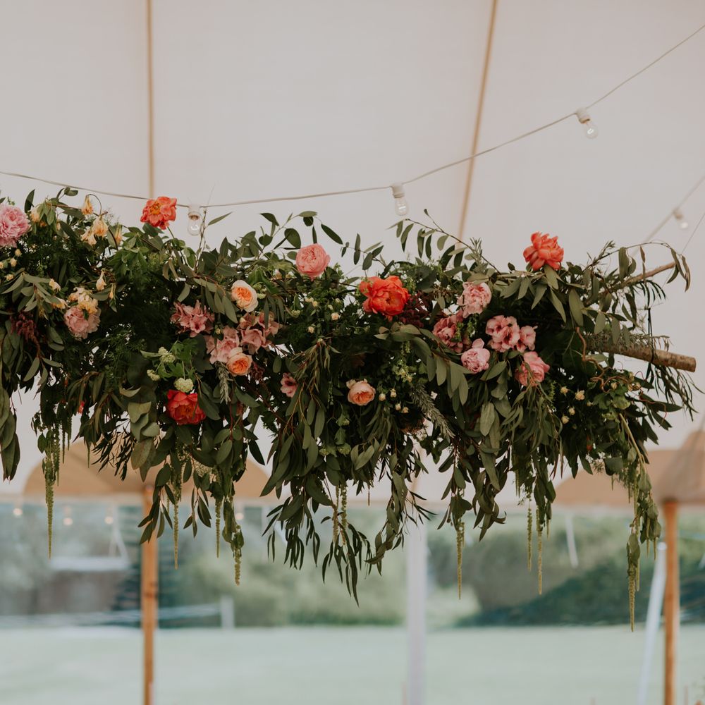 Floral Installations By Flowers With M // Coastal Wedding In St Mawes Cornwall With Food By The Hidden Hut And Planning By Isla And Smith With Images From Enchanted Brides Photography