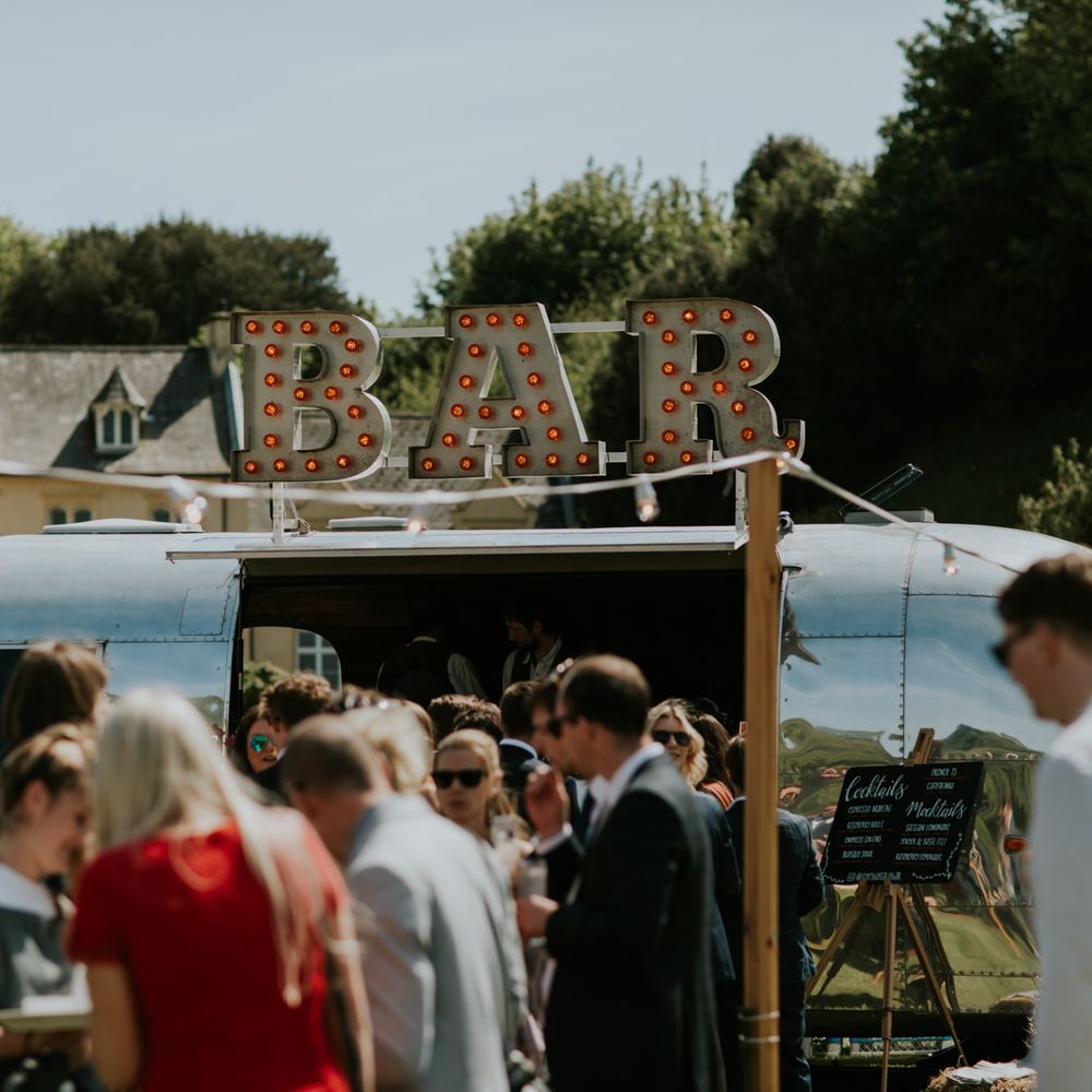The Buffalo Bar Mobile Airstream Bar // Coastal Wedding In St Mawes Cornwall With Food By The Hidden Hut And Planning By Isla And Smith With Images From Enchanted Brides Photography