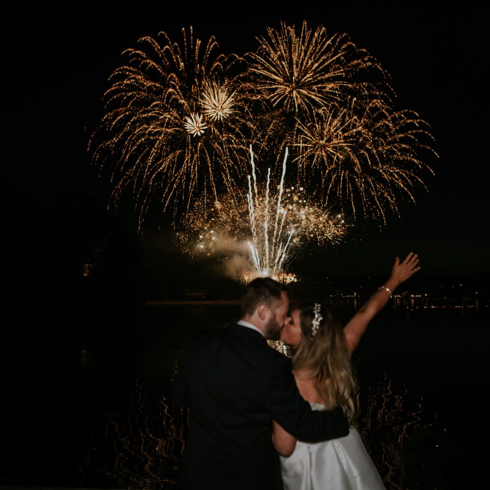 Fireworks For Wedding // Coastal Wedding In St Mawes Cornwall With Food By The Hidden Hut And Planning By Isla And Smith With Images From Enchanted Brides Photography