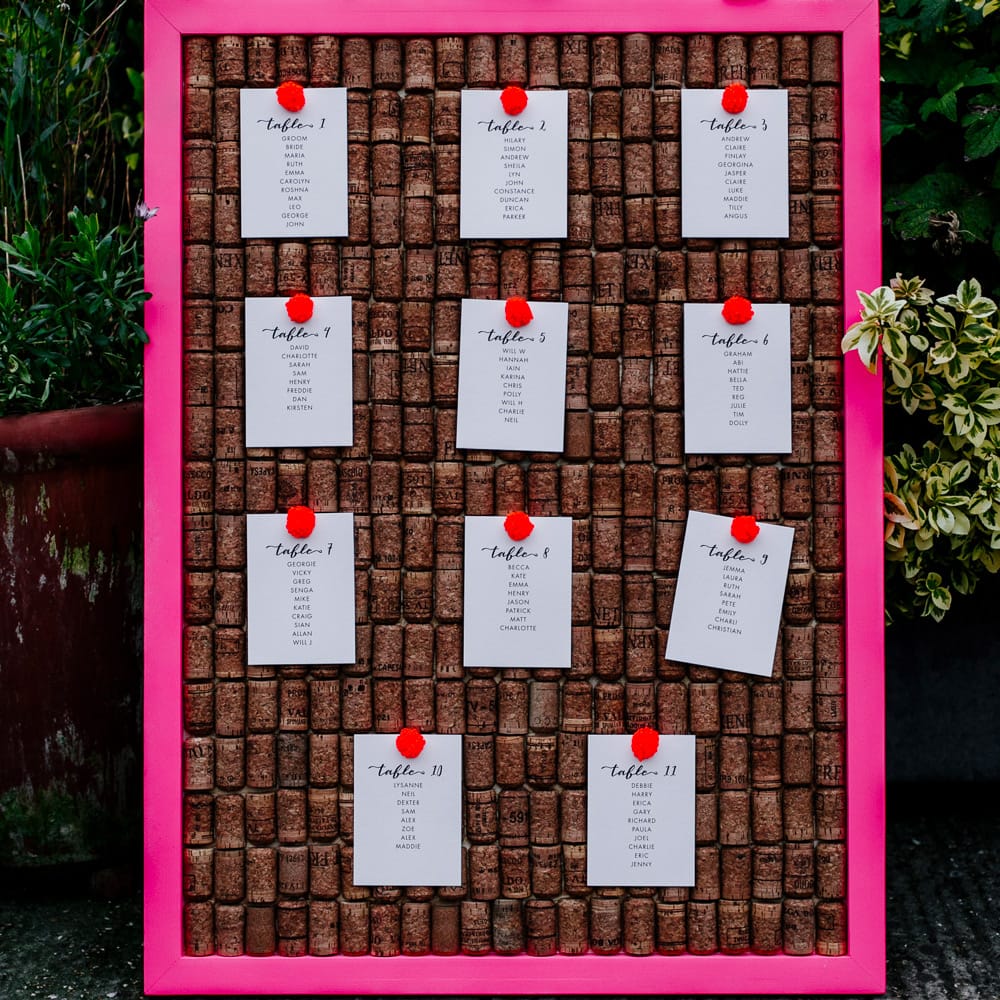 Table Plan | Colourful Alternative Winter Wedding at Upwaltham Barns, Sussex | Epic Love Story Photography