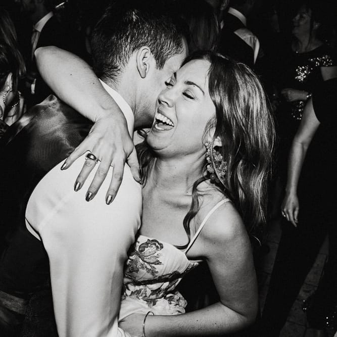 First Dance | Bride in Red &amp; White Joanne Fleming Design Wedding Dress | Groom in Suit Supply Suit | Colourful Alternative Winter Wedding at Upwaltham Barns, Sussex | Epic Love Story Photography