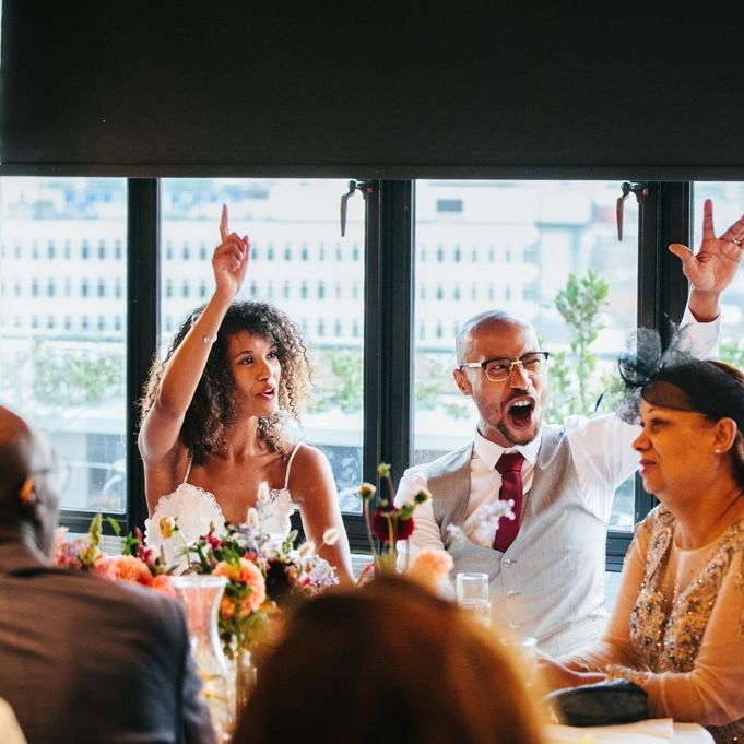 Stylish Rooftop Wedding At Ace Hotel Shoreditch // Image By Story Wedding Photography // Bride In Catherine Deane // Bobbi Brown Bridal