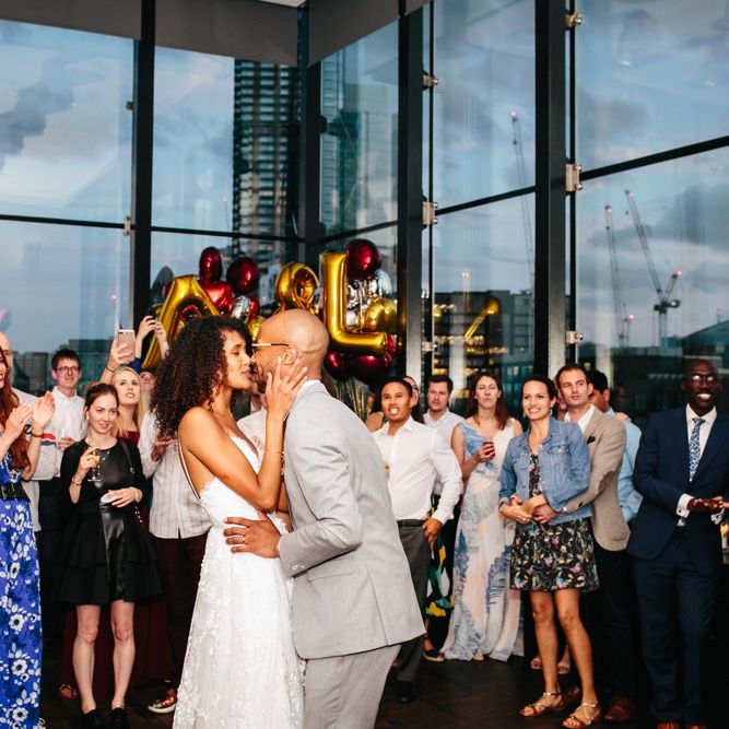 Stylish Rooftop Wedding At Ace Hotel Shoreditch // Image By Story Wedding Photography // Bride In Catherine Deane // Bobbi Brown Bridal