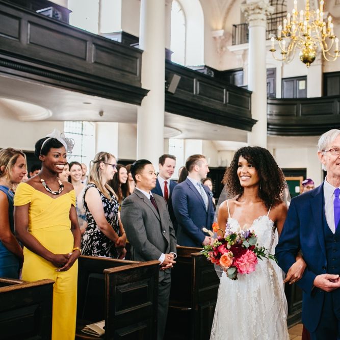 London Church Wedding // Stylish Rooftop Wedding At Ace Hotel Shoreditch // Image By Story Wedding Photography // Bride In Catherine Deane // Bobbi Brown Bridal