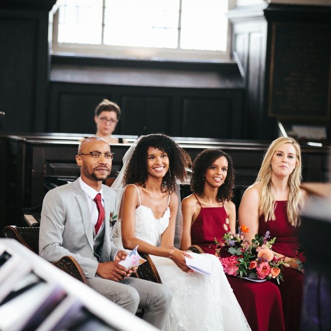 London Church Wedding // Stylish Rooftop Wedding At Ace Hotel Shoreditch // Image By Story Wedding Photography // Bride In Catherine Deane // Bobbi Brown Bridal