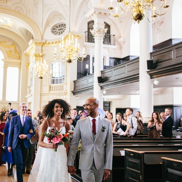 London Church Wedding // Stylish Rooftop Wedding At Ace Hotel Shoreditch // Image By Story Wedding Photography // Bride In Catherine Deane // Bobbi Brown Bridal