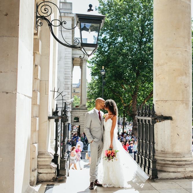 London Church Wedding // Stylish Rooftop Wedding At Ace Hotel Shoreditch // Image By Story Wedding Photography // Bride In Catherine Deane // Bobbi Brown Bridal
