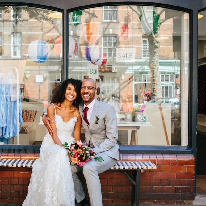 Stylish Rooftop Wedding At Ace Hotel Shoreditch // Image By Story Wedding Photography // Bride In Catherine Deane // Bobbi Brown Bridal