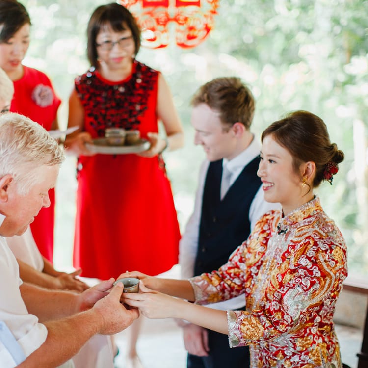 Drinking tea at a Chinese Tea Ceremony