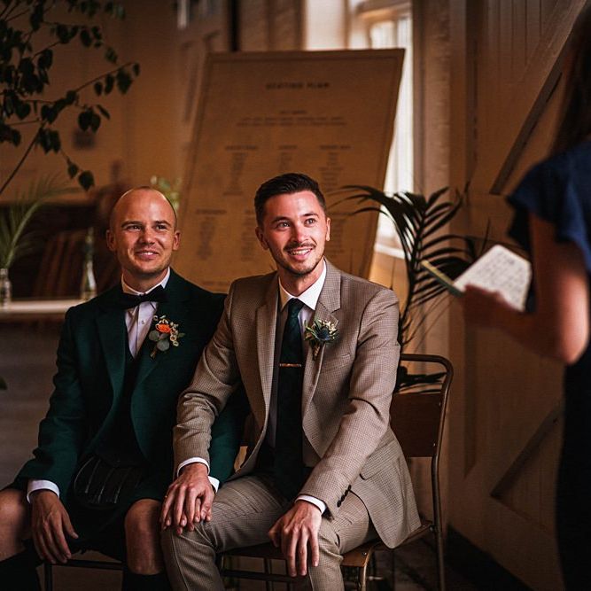 Second wedding ceremony for grooms at  Trinity Buoy Wharf
