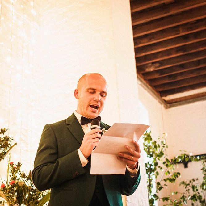 Groom wedding speeches at  Trinity Buoy Wharf