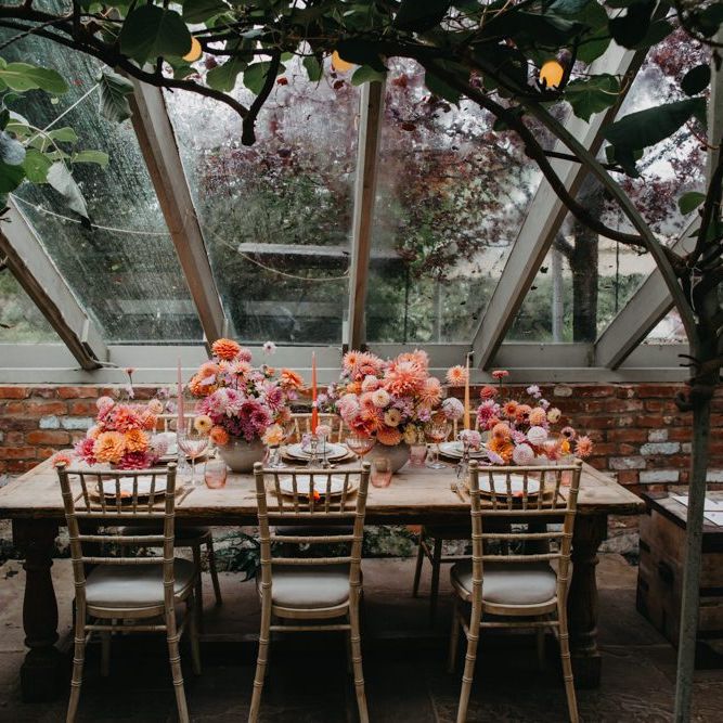 Tablescape in the conservatory at Secret Garden Kent