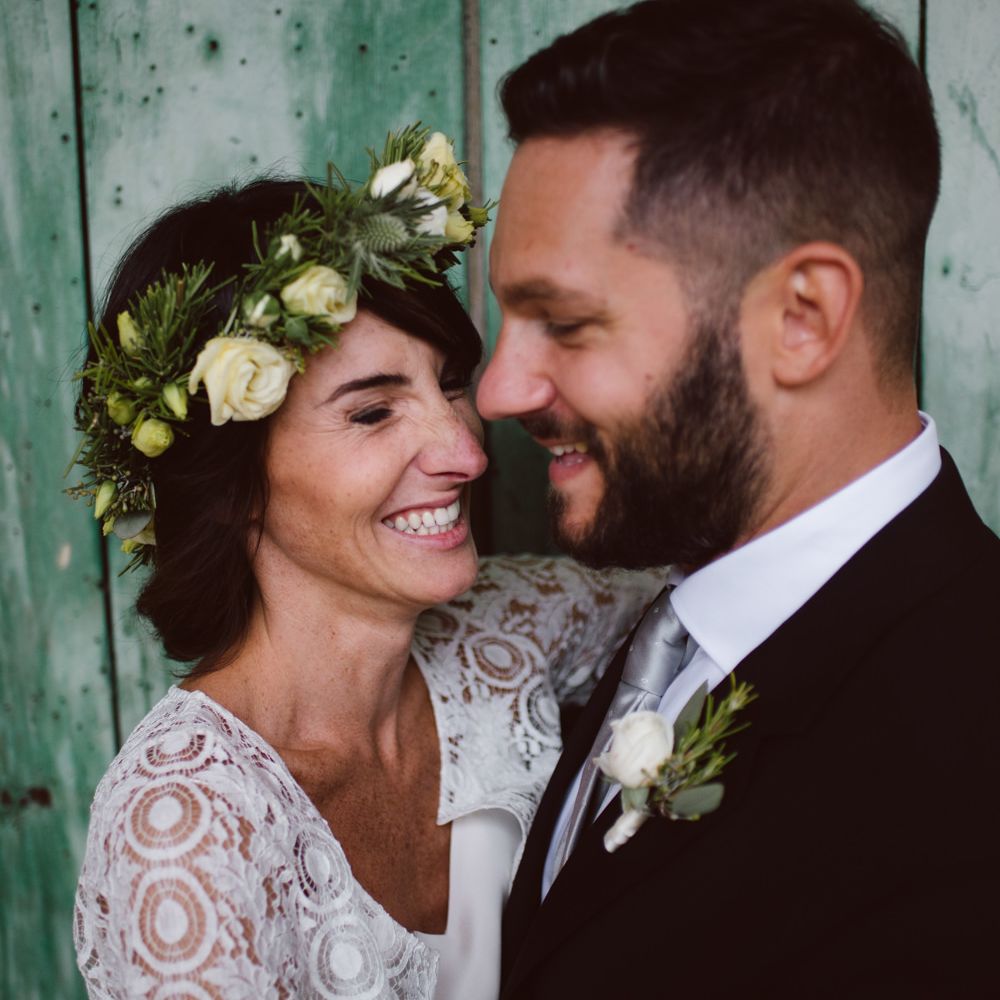 Bride in Laure De Sagazan Gown | Groom in Black Suit | Green &amp; White Bohemian Wedding in the Rain at Castello di San Sebastiano da Po, Italy | Margherita Calati Photography | Second Shooter Carlo Vittorio