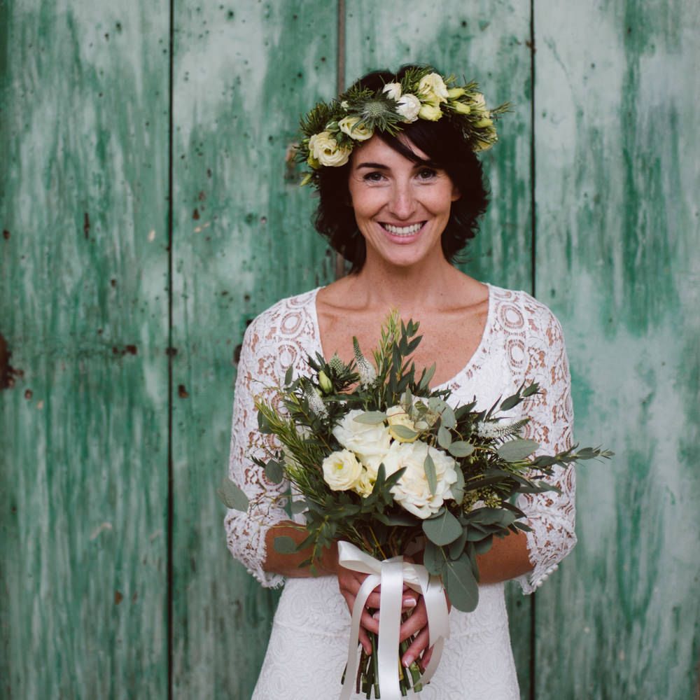 Bride in Laure De Sagazan Gown | Green &amp; White Bohemian Wedding in the Rain at Castello di San Sebastiano da Po, Italy | Margherita Calati Photography | Second Shooter Carlo Vittorio