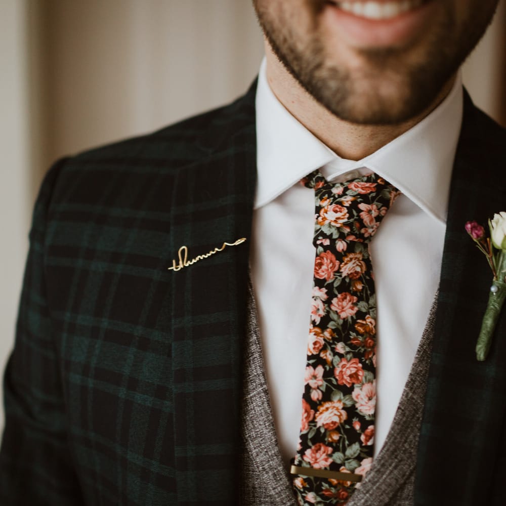 Personalised Lapel Pin For Groom // Images By The Curries // Film By This Modern Revelry
