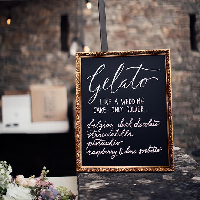 Gelato Ice cream truck for wedding with outdoor first dance
