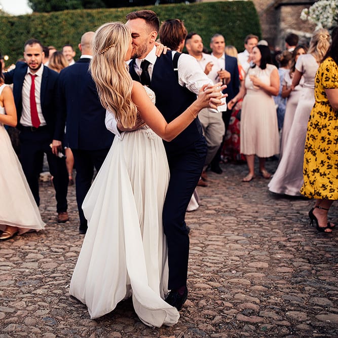 Outdoor wedding first dance at Kingston Estate