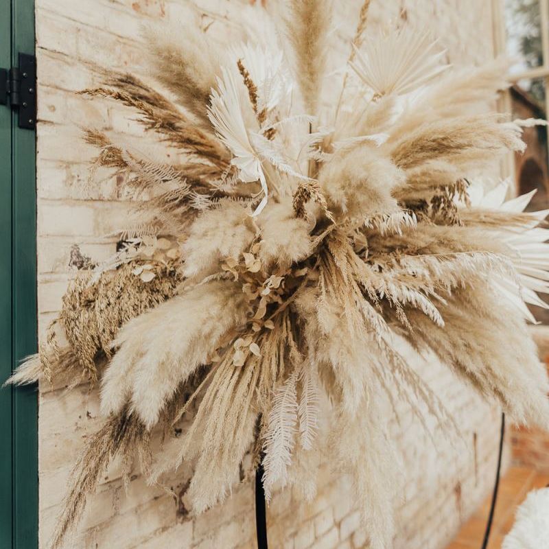 Dried pampas grass flower arrangement for western wedding
