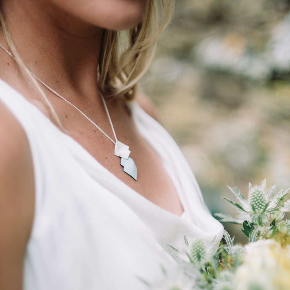 Bridal Necklace | Wild Coastal Elopement, Bridal Inspiration at New Barton Barns, Devon | Liberty Pearl Photography &amp; Film