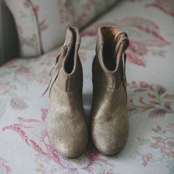 Gold wedding boots