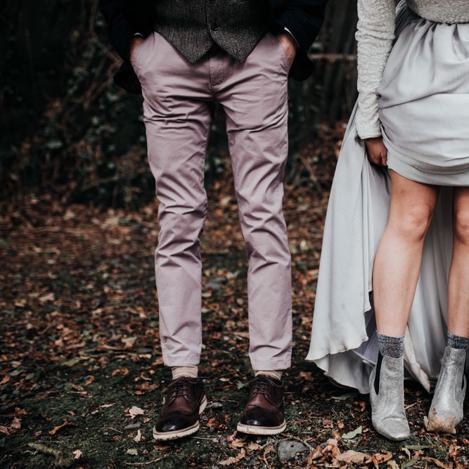 Metallic wedding boots