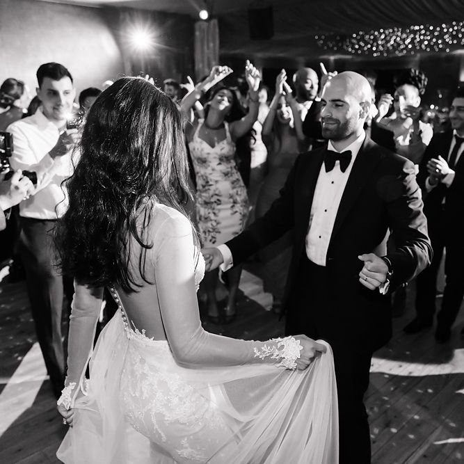 Bride and Groom in the Dance Floor