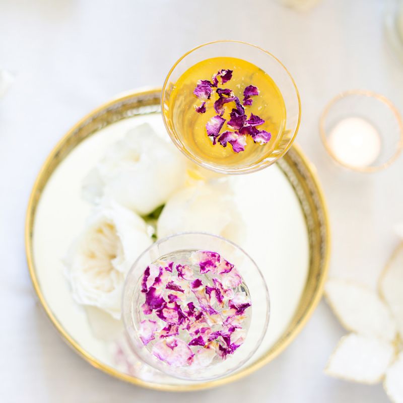 Cocktails with Edible Flowers