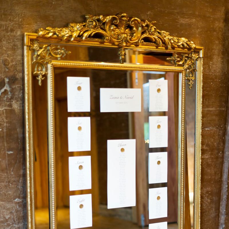Gold Ornate Mirror Frame Table Plan