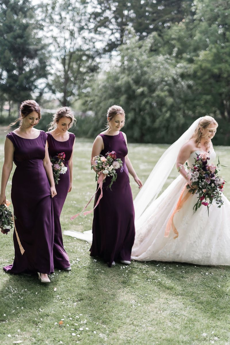 Bridesmaid gown purple Outlet