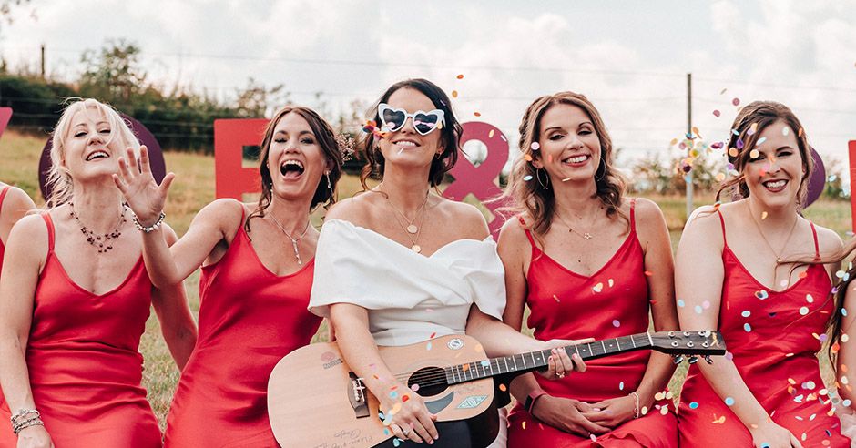 ASOS Wedding Dress at Vibrant DIY Wedding With Tambourines February