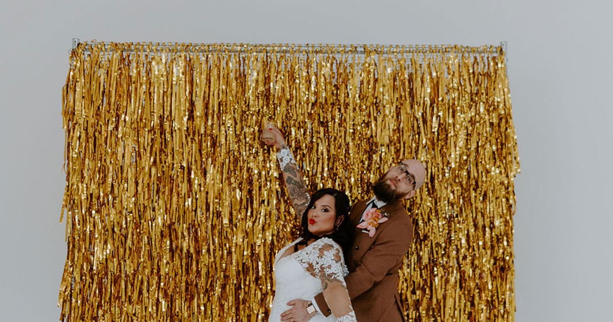 Gold Streamers Wedding Decor At industrial Wedding Rock My Wedding