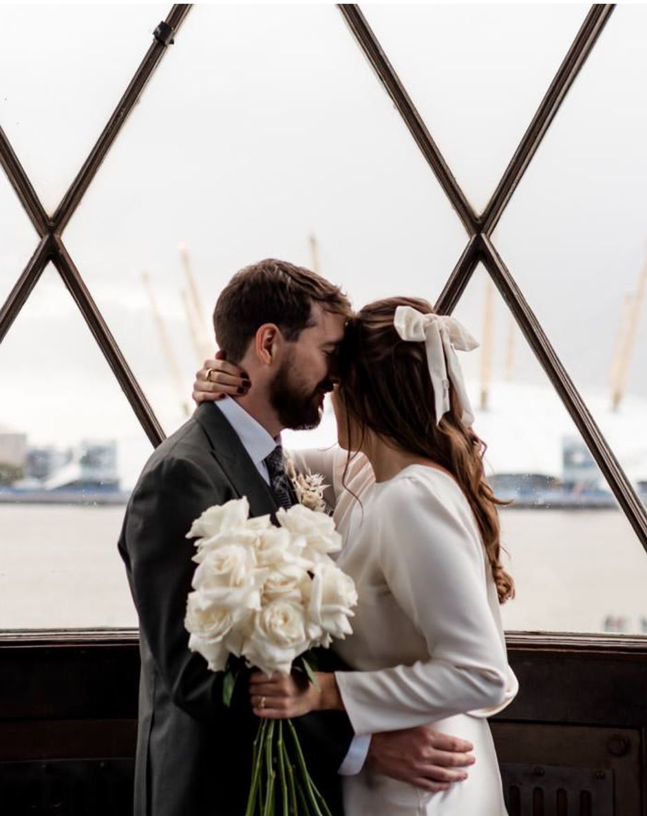 Disco Ball Wedding Decor with Halfpenny London Wedding Dress